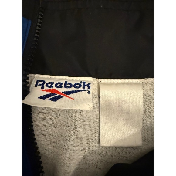 Vintage Reebok Colorblock Windbreaker Jacket Blue Black White Full Zip XL - Picture 2 of 9